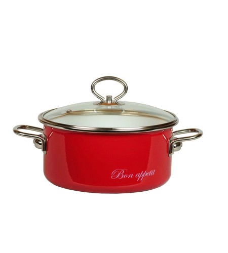 Кастрюля Bon Appetit вишневая 1,5л