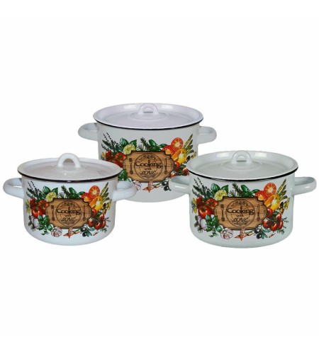 Набор кастрюль №33 СтальЭмаль Смак 1,5л+2,9л+4,5л 1с33с