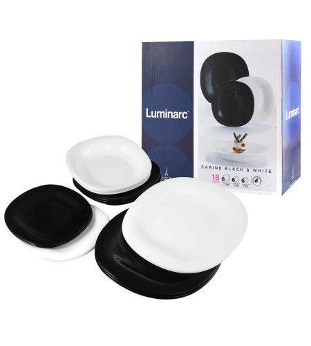 Столовый набор Carine Black and White 18 предметов D2379/P1262/N1479