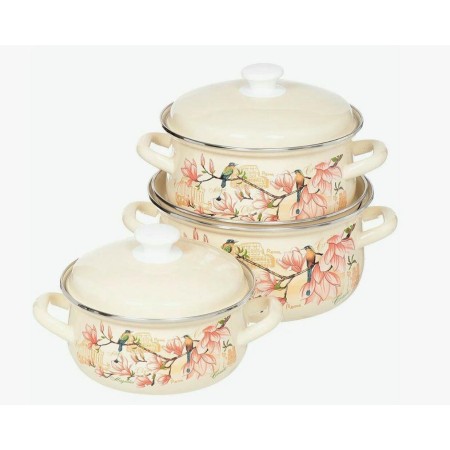 Набор кастрюль Круиз--1 цвета слоновой кости 3шт.