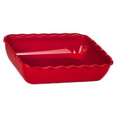Салатник с волнистым краем ударопрочный 260х175х80 красный
