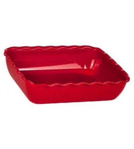 Салатник с волнистым краем ударопрочный 260х175х80 красный
