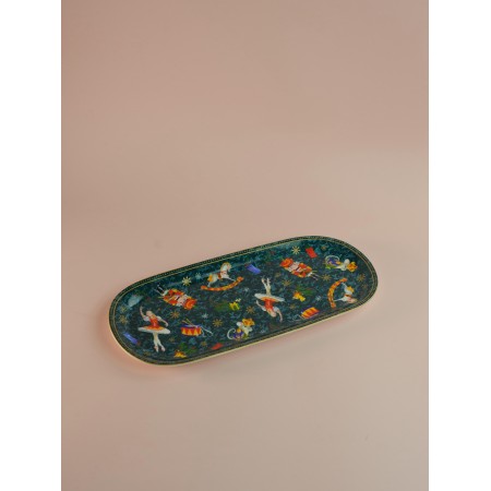 Блюдо овальное Коралл Щелкунчик и мышиный король 33*15см зеленый B1194-A07056