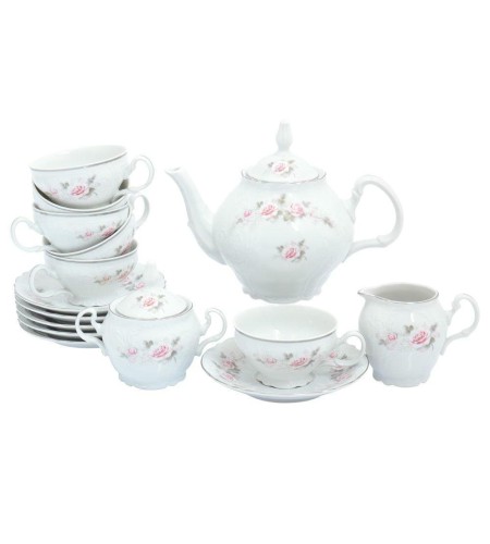 Сервиз чайный Роза серая платина 5396021 на 6 персон 15пр.