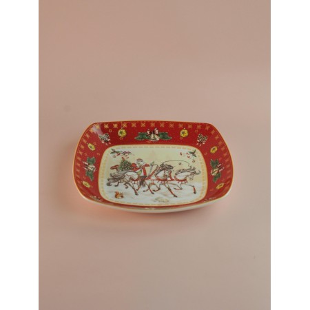 Блюдо Lefard Тройка квадратное 25*4,2см красное 85-1733