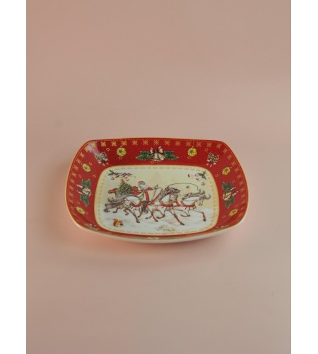 Блюдо Lefard Тройка квадратное 25*4,2см красное 85-1733