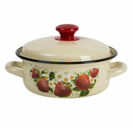 Кастрюля эмалированная с крышкой 1л