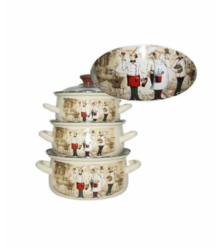 Набор кастрюль СомельеЭкстра слоновая кость 3шт.