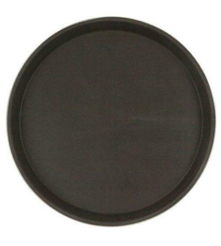 Поднос прорезиненный круглый 27см коричневый
