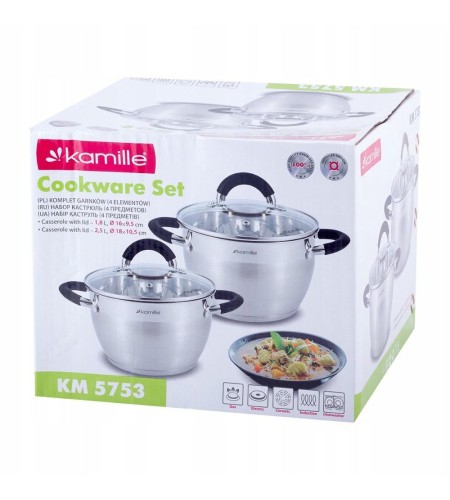 Набор кастрюль Kamille КМ-5753 2,1л + 2,9л