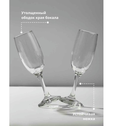 Набор бокалов для шампанского BISTRO 190мл 6 предметов