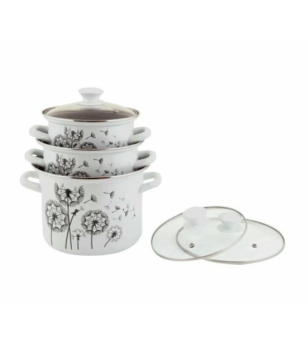 Набор кастрюль Керченская эмаль 1,9л+2,5л+5л Адажио-5-1-Люкс