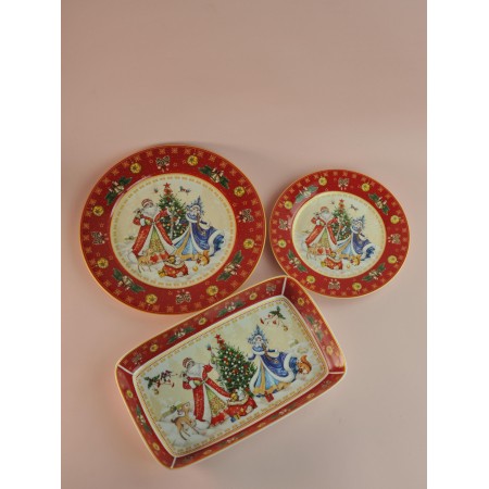 Блюдо Дед Мороз и снегурочка прямоугольное 30*19*4см 85-1725