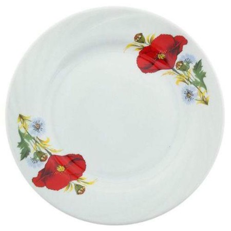 Тарелка мелкая Идиллия деколь Маки красные 200мм