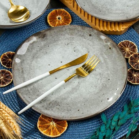 Тарелка обеденная Domenik Stone 26см серый DMD041