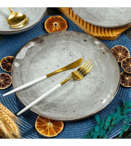 Тарелка обеденная Domenik Stone 26см серый DMD041