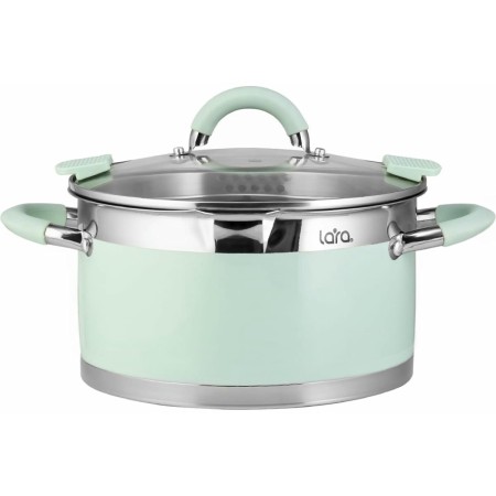 Кастрюля Lara Mint LR02-543 4,4л 22х12см носик, индукционное дно, крышка с бортом