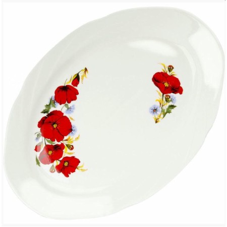 Блюдо овальное Идиллия деколь Маки красные 330мм