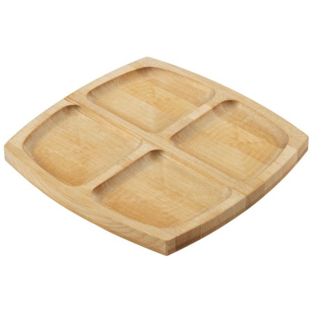 Менажница квадратная Mallony 4 секции 18*18*1,3 см берёза 105709