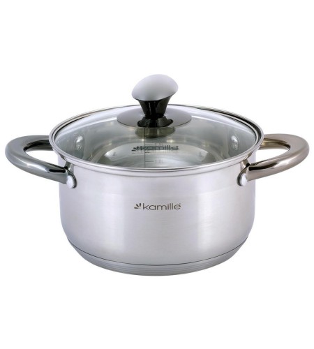 Кастрюля Kamille 2л черные ручки 4921