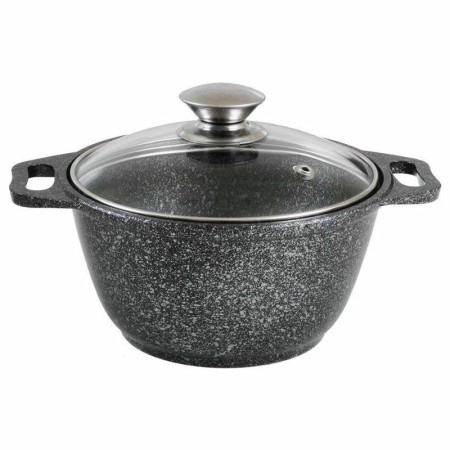 Кастрюля Kukmara Темный Мрамор 4л со стеклянной крышкой