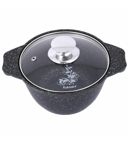 Кастрюля Kukmara 1л темный мрамор кмт12а