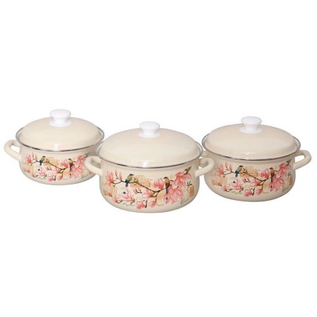 Набор кастрюль Круиз--1 цвета слоновой кости 3шт.