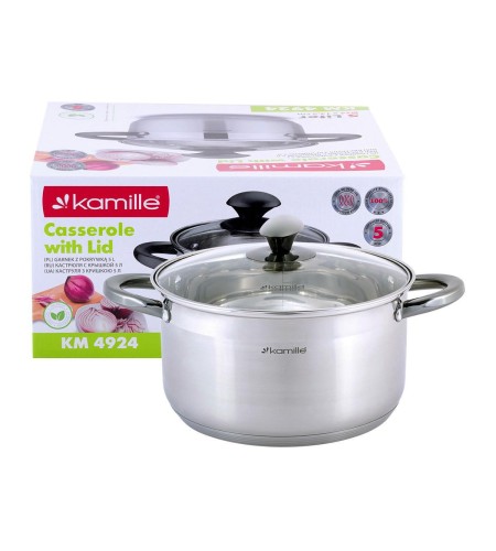 Кастрюля Kamille 5л с крышкой 4924