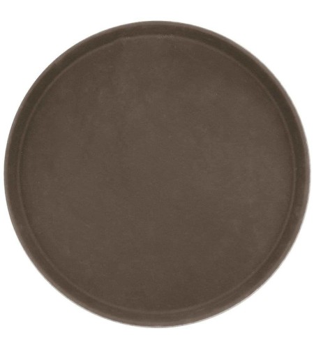 Поднос прорезиненный круглый 35см коричневый