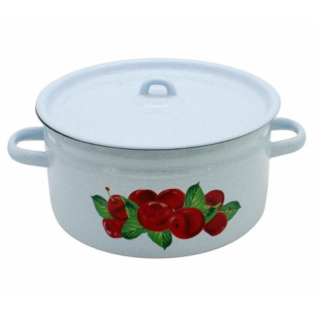 Кастрюля эмалированная цилиндрическая с рисунком 5,5л