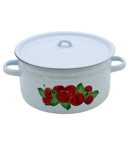 Кастрюля эмалированная цилиндрическая с рисунком 5,5л