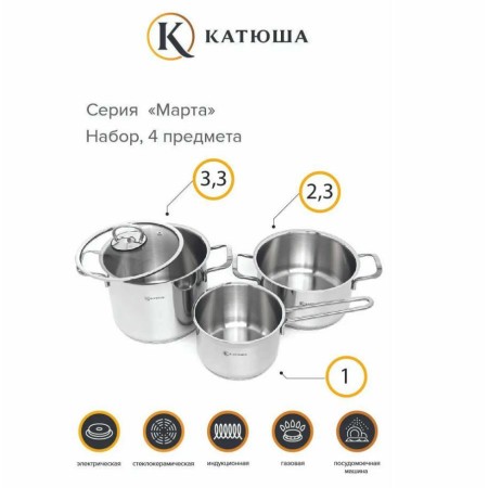 Набор посуды Катюша Марта 4 предмета 140-04-0