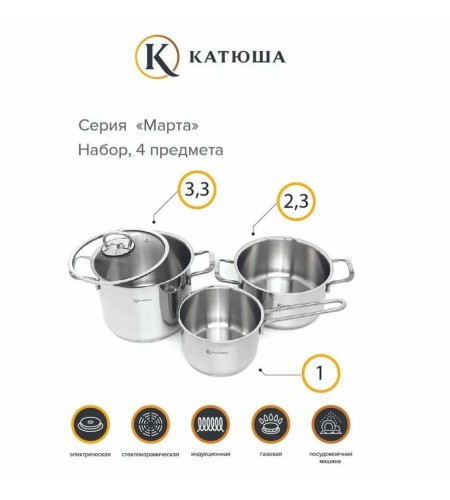 Набор посуды Катюша Марта 4 предмета 140-04-0