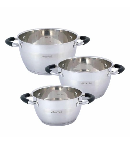 Набор кастрюль Kamille 1,8л+2,5л+3,5л КМ-5754