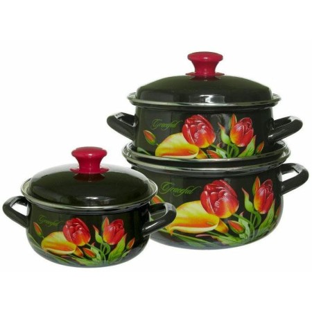 Набор сферических кастрюль Грациозный-11,5л+2л+3л коричневый