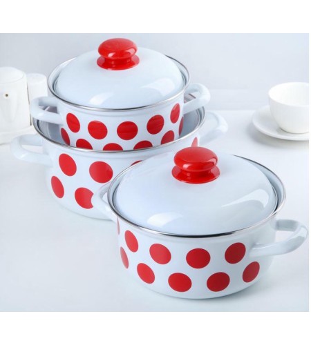 Набор кастрюль Татьяна №124-4 1,5л, 2л, 3л