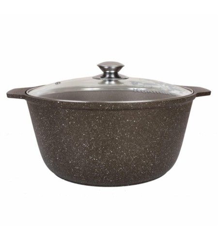 Кастрюля-жаровня АП Kukmara 5л кофейный мрамор жмк52а