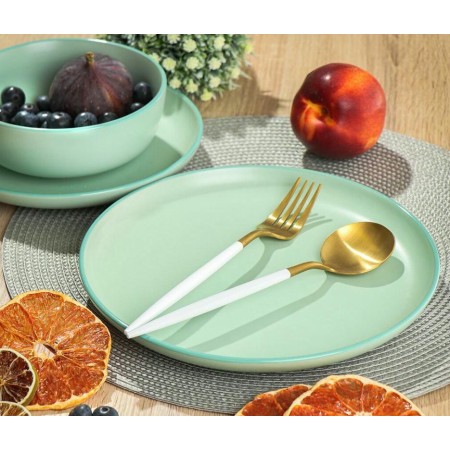 Тарелка обеденная Domenik Macarons 24см мятный DM7000