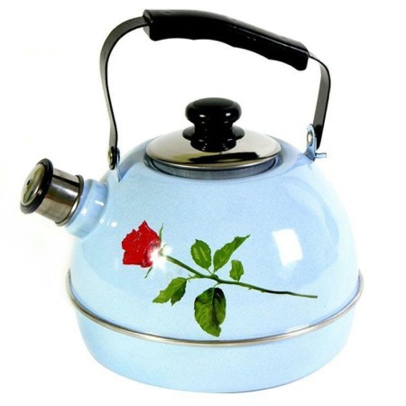 Чайник с подвижной ручкой серо-голубой 2,5л