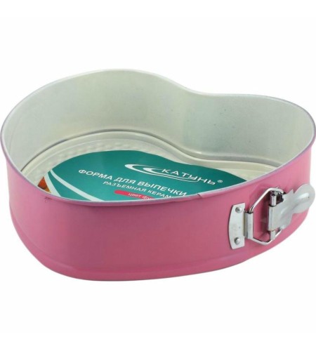 Форма для выпечки разъемная Сердце фуксия/бирюза