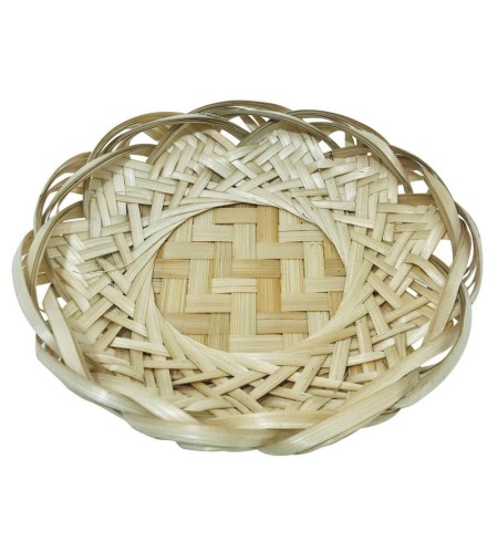 Тарелка плетеная 20 см бамбуковая