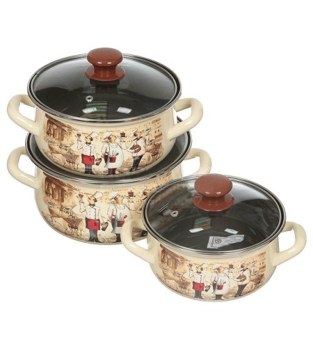 Набор кастрюль СомельеЭкстра слоновая кость 3шт.