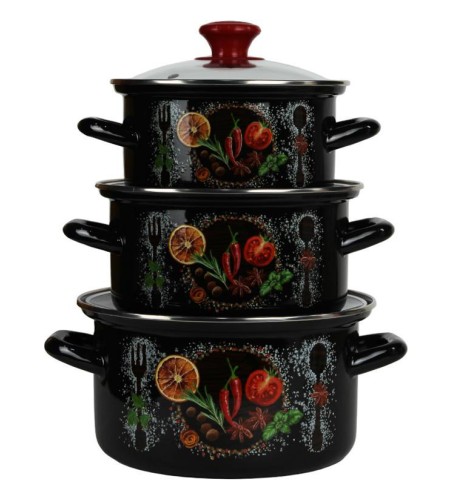 Набор кастрюль Кулинарные фантазии-1-Экстра 1,5л+2,3л+3л