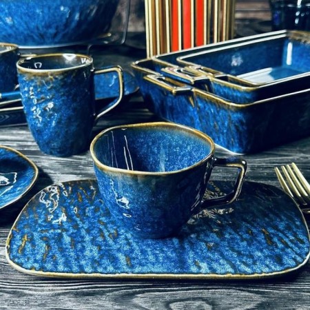 Чашка LENARDI AQUAMARINE 240мл с блюдцем 133-293