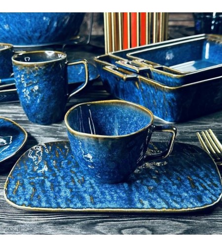 Чашка LENARDI AQUAMARINE 240мл с блюдцем 133-293