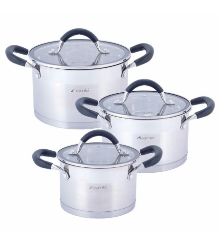Набор кастрюль Kamille КМ-5752 2л + 2,7л + 3,7л