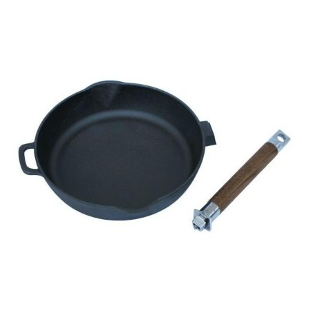 Сковорода чугунная со сливом d260мм съемная ручка