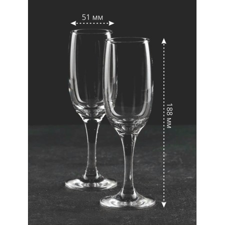 Набор бокалов для шампанского BISTRO 190мл 6 предметов