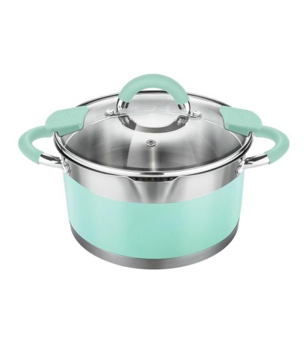 Кастрюля Lara Mint LR02-544 5,7л 24х13см носик, индукционное дно, крышка с бортом