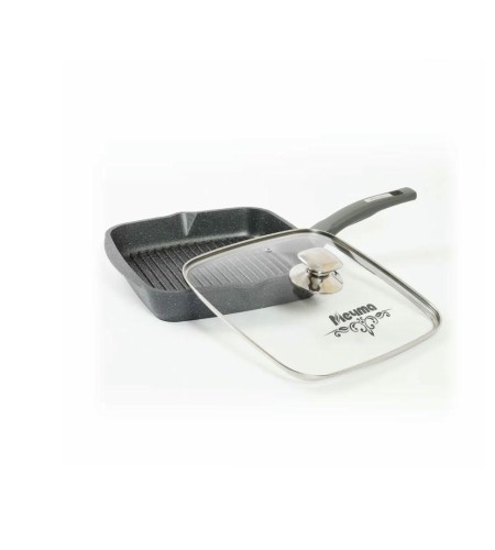 Сковорода-гриль Мечта Гранит 28х28см стеклянная крышка С68701